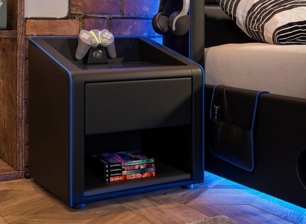 Drift Black & Blue Bedside Chest
