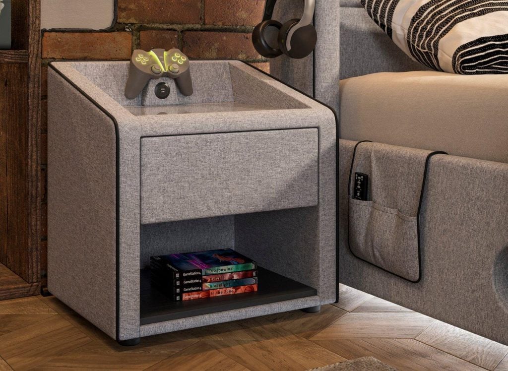 Drift Grey & Black Bedside Chest