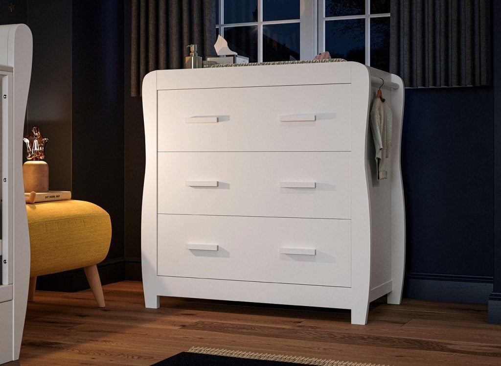Dreams 2-in-1 Sleigh Chest & Changing Table - White