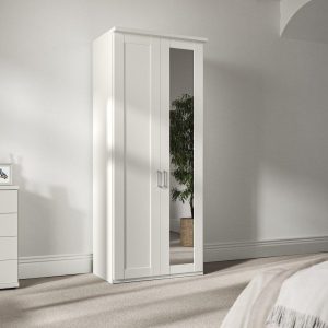 Dover 2 Door Wardrobe  White | Bed Sava