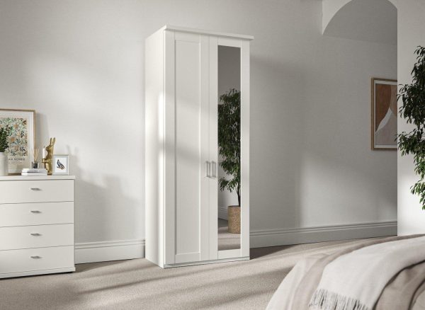 Dover 2 Door Wardrobe  White | Bed Sava