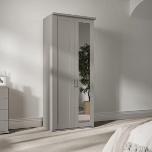 Dover 2 Door Wardrobe  Grey | Bed Sava