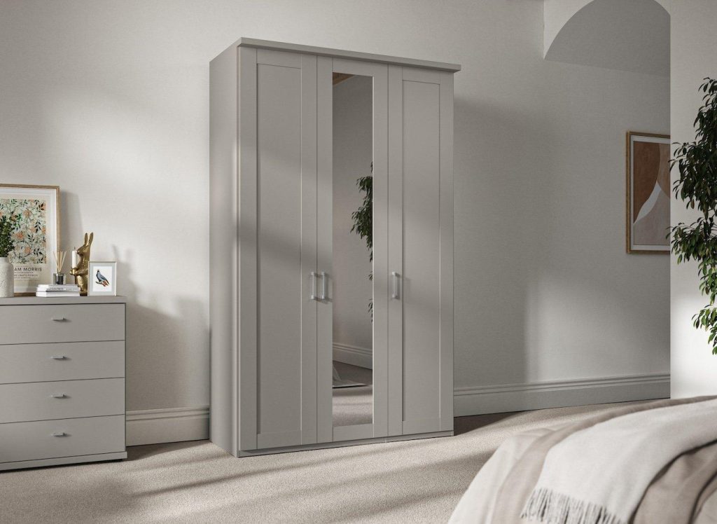 Dover 3-Door Wardrobe - Grey