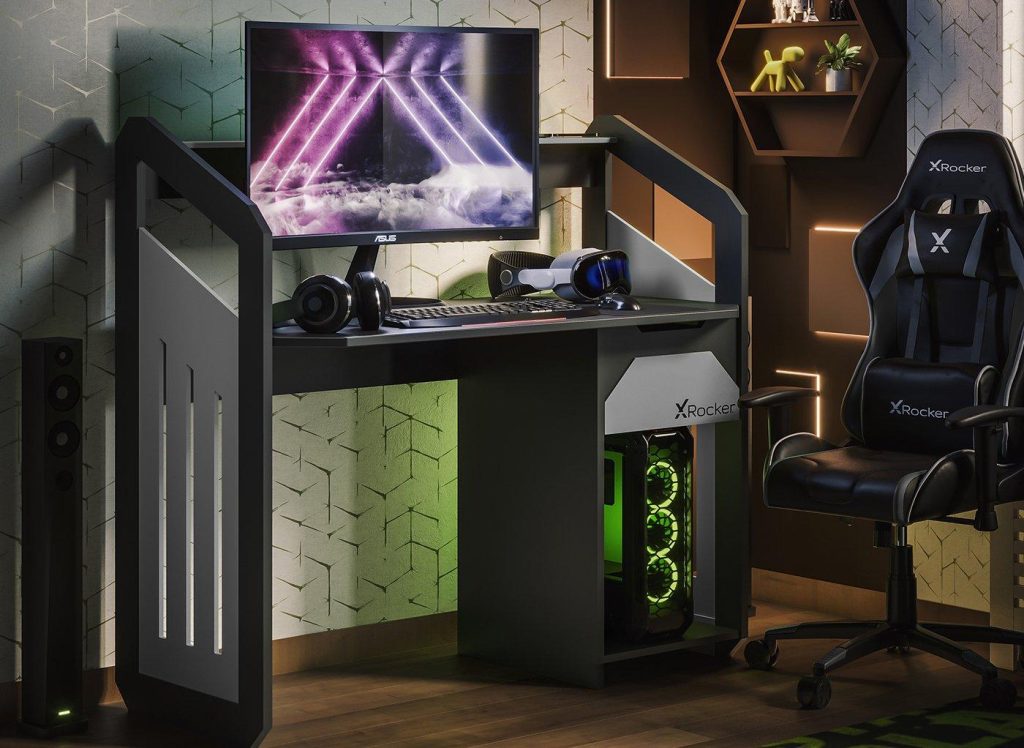Battalion X-Rocker Gaming Desk - Grey