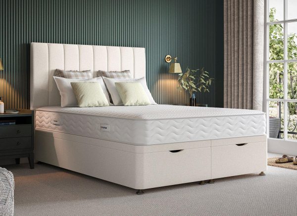 Dream Team Ottoman Divan Bed Base  40 Small Double  Cream | Bed Sava