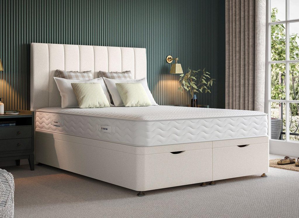 Dream Team Ottoman Divan Bed Base  60 Super King  Cream | Bed Sava