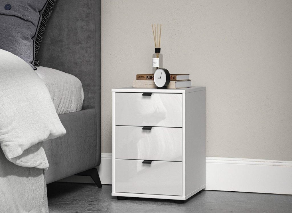 Kirkpatrick 3-Drawer Bedside - White