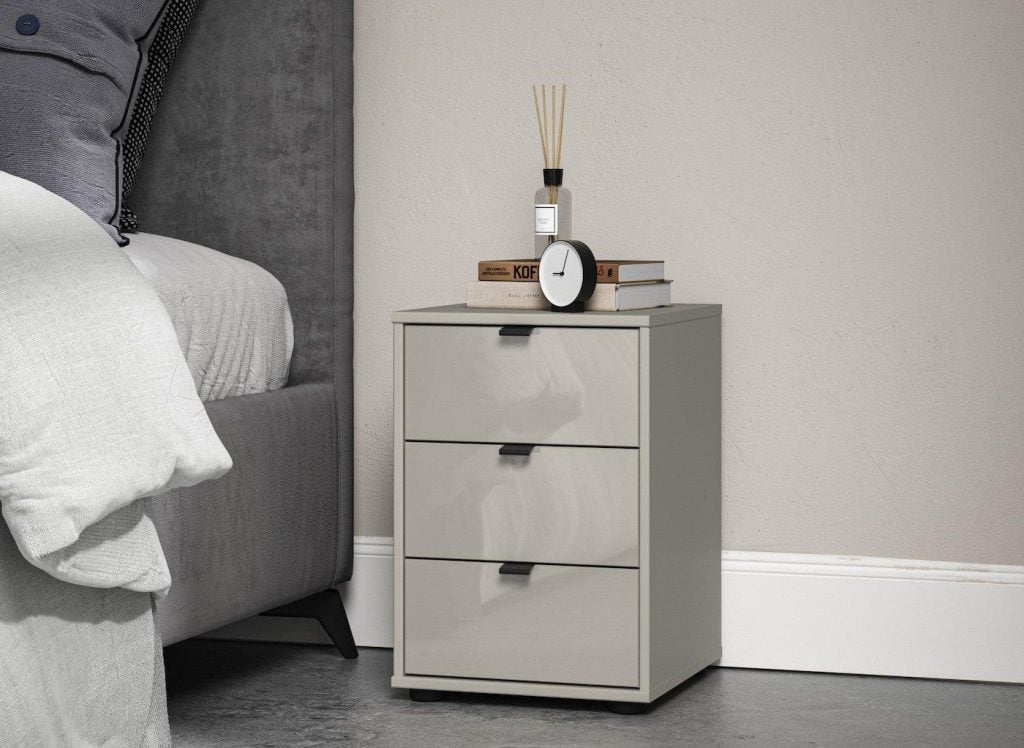 Kirkpatrick 3-Drawer Bedside - Grey
