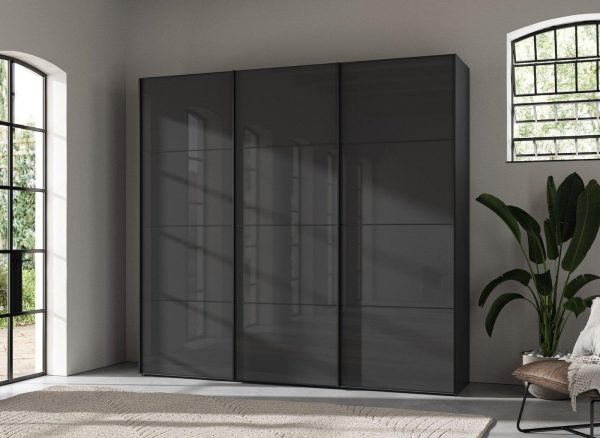 Roberts Large 3 Door Wardrobe  Grey | Bed Sava