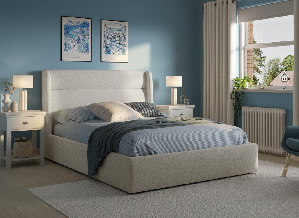 Marcello Upholstered Ottoman Bed Frame  50 King  Grey | Bed Sava