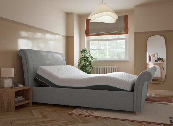 Delaware Sleepmotion Adjustable Upholstered Bed Frame  50 King  Grey | Bed Sava