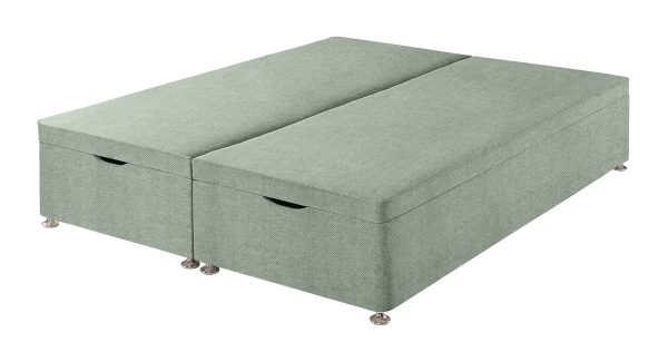 Harrison Spinks Premium Ottoman Divan Base  Herringbone Sky King | Bed Sava