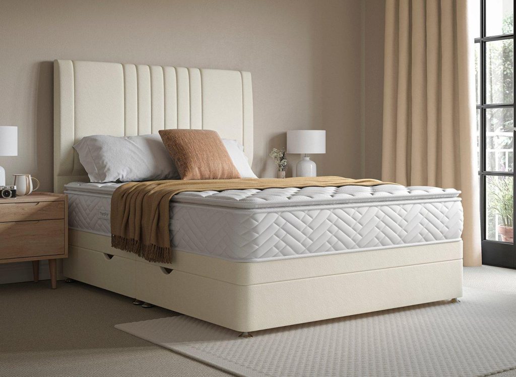 Sleepeezee Contemporary Ottoman Divan Bed Base  60 Super King  Cream | Bed Sava