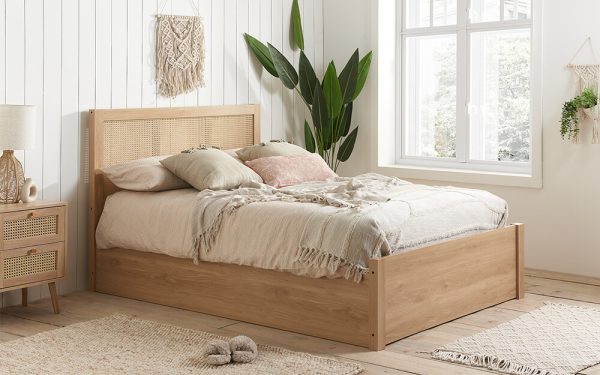 Birlea Croxley Wooden Rattan Ottoman Bed Frame Double | Bed Sava