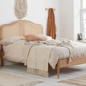 Birlea Leonie Wooden Rattan Bed Frame Superking Oak | Bed Sava