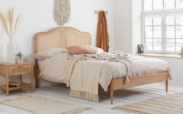 Birlea Leonie Wooden Rattan Bed Frame Superking Oak | Bed Sava