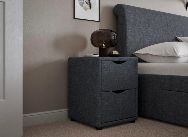 Lucia  Wilson Upholstered Bedside Table  Blue | Bed Sava
