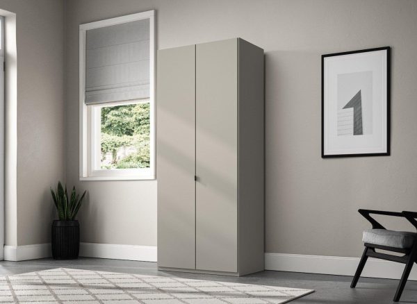 Kirkpatrick Wooden 2 Door Wardrobe  Beige | Bed Sava