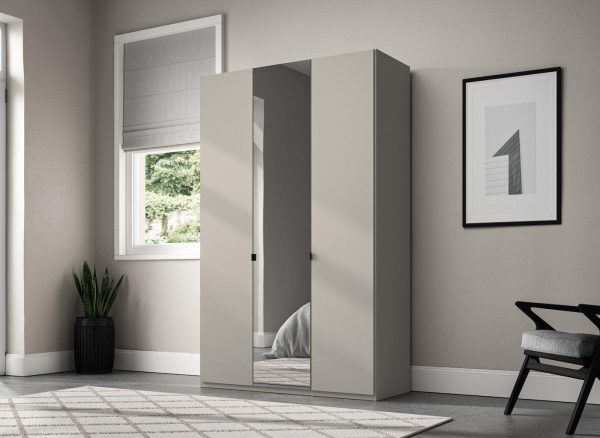 Kirkpatrick Wooden 3 Door Wardrobe  Beige | Bed Sava