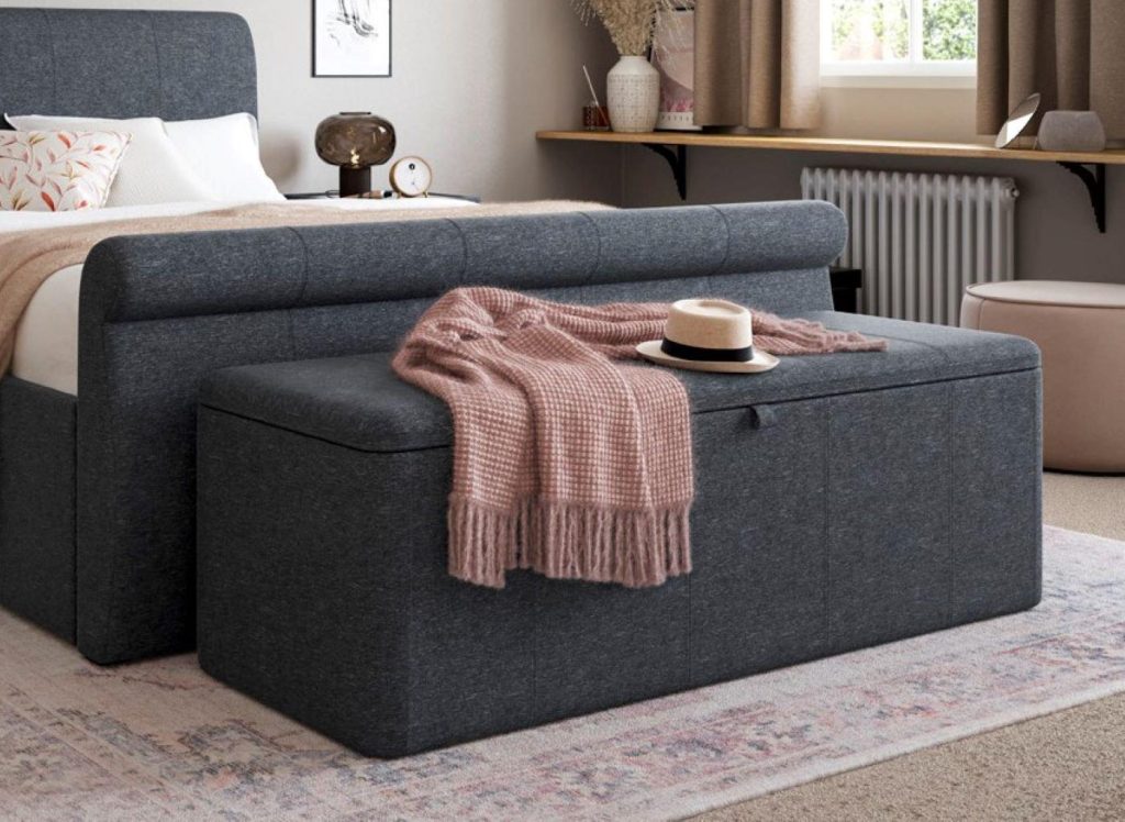 Lucia / Wilson Upholstered Blanket Box - Blue