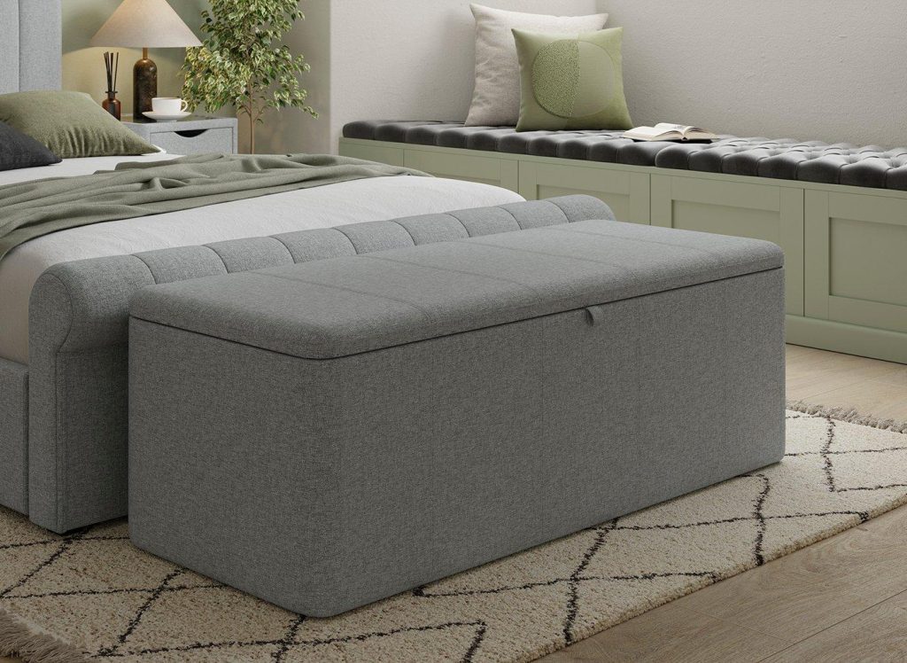 Lucia / Wilson / Sandy Upholstered Blanket Box - Grey