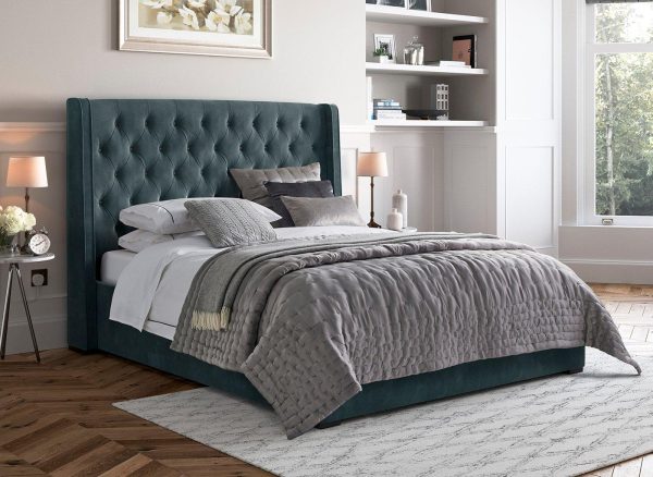 Deacon Upholstered Bed Frame  50 King  Grey | Bed Sava