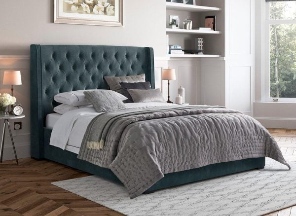 Deacon Upholstered Bed Frame  60 Super King  Grey | Bed Sava