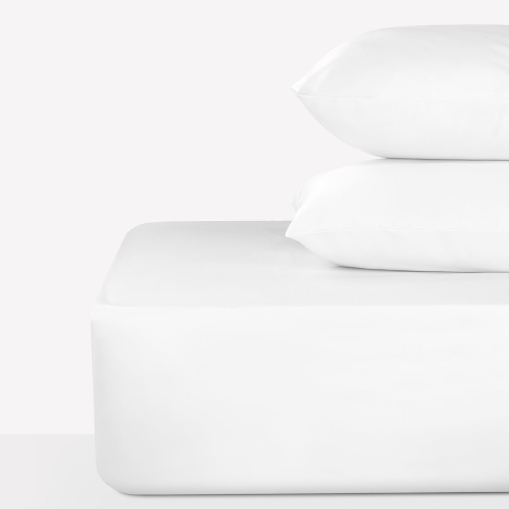 800 thread Count Egyptian Cotton Grand Splendour LUXE Fitted Sheet - Sateen White, Double / Standard / White