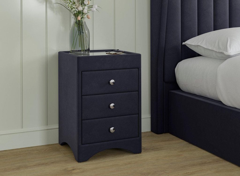 Camden / Enzo Upholstered Bedside Table - Blue