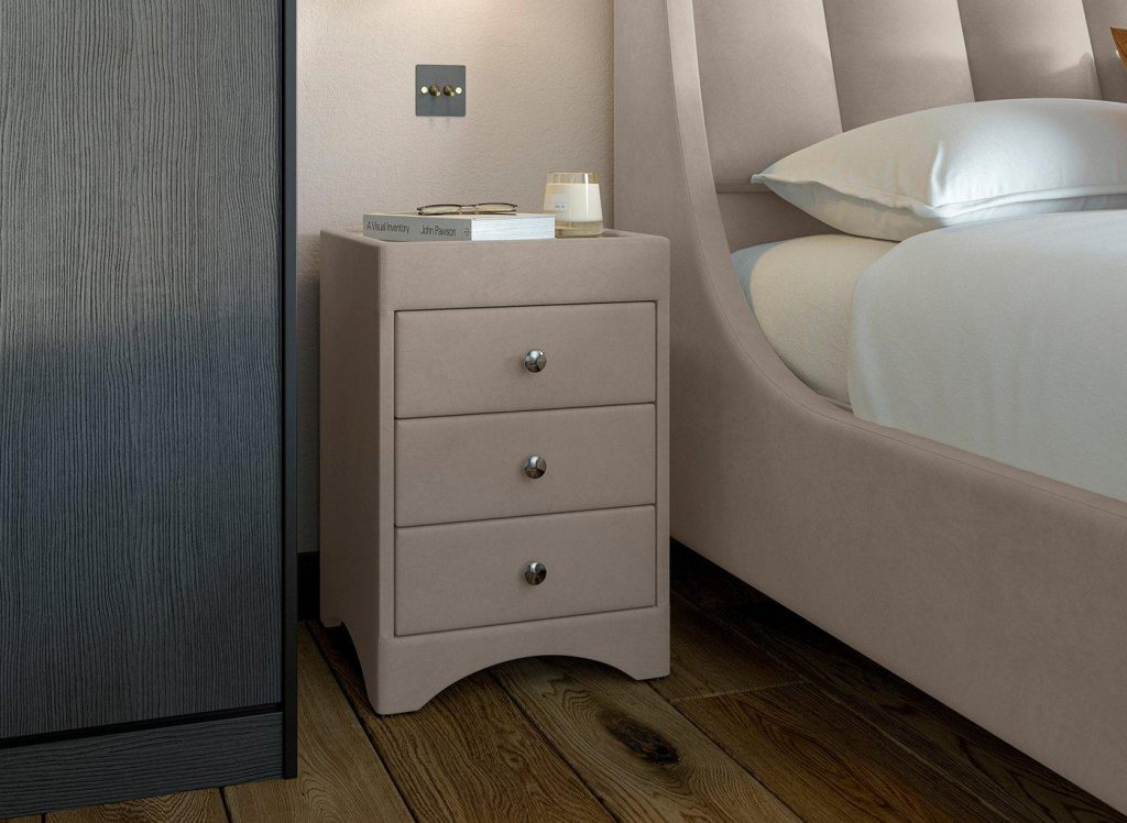 Camden / Enzo Upholstered Bedside Table - Grey