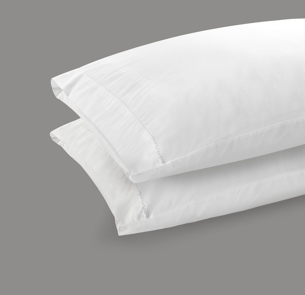 300 Thread Count Percale Pair of Brookshire Pillowcases - Brilliant White, Oxford / Brilliant White
