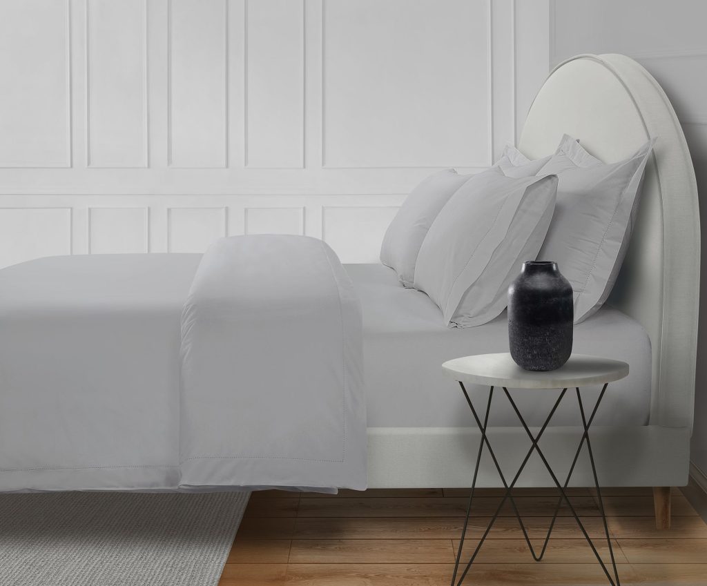 300 Thread Count Percale Brookshire Duvet Cover - Silver Dove Grey, Double / Silver Dove Grey