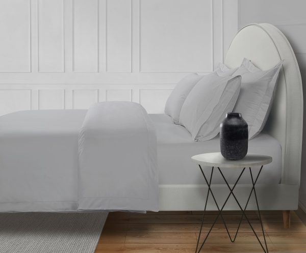 300 Thread Count Percale Brookshire Duvet Cover  Silver Dove Grey Double  Silver Dove Grey | Bed Sava