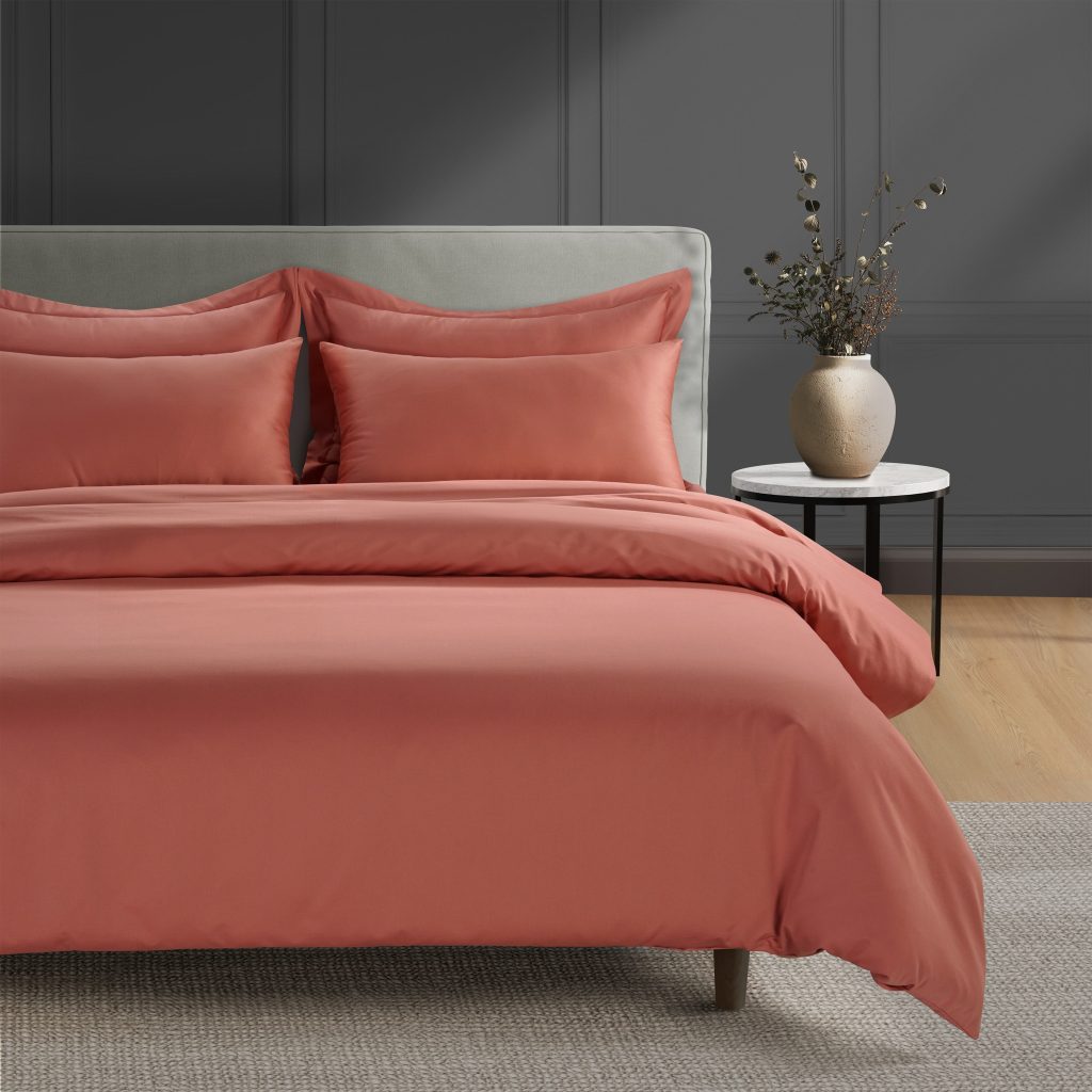 800 Thread Count Grand Splendour LUXE Duvet Cover - Sateen Terra Cotta, King / Terra Cotta