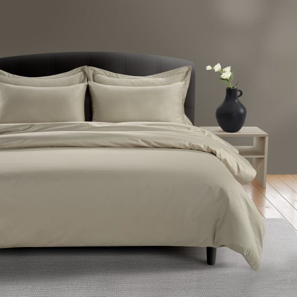 800 Thread Count Grand Splendour LUXE Duvet Cover  Sateen Oatmeal King  Oatmeal | Bed Sava