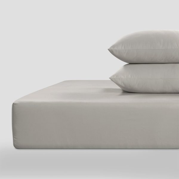 800 Thread Count Grand Splendour LUXE Fitted Sheet  Sateen Oyster Mushroom Double  Standard  Oyster Mushroom | Bed Sava