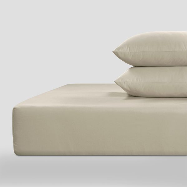 800 Thread Count Grand Splendour LUXE Fitted Sheet  Sateen Oatmeal Super King  Deep Fit  Oatmeal | Bed Sava