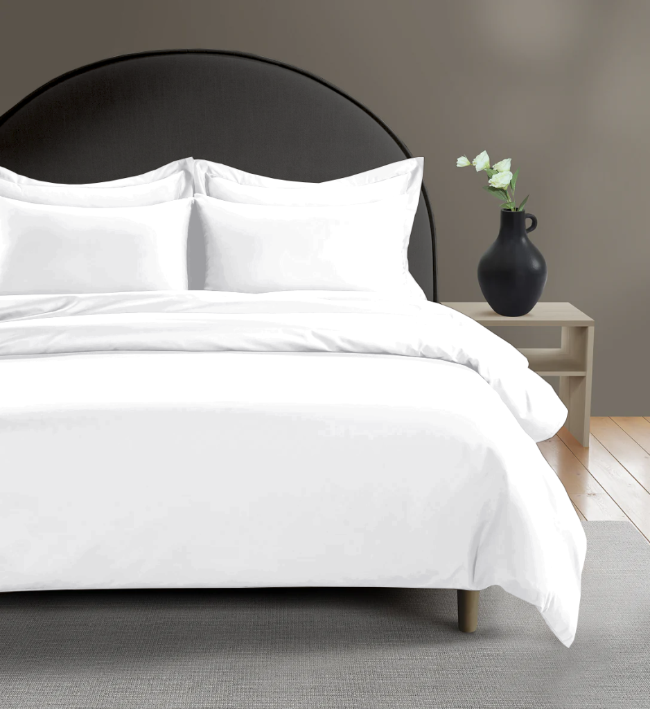 300 Thread Count Peaceful Empress Duvet Cover - Percale White, Super King / White
