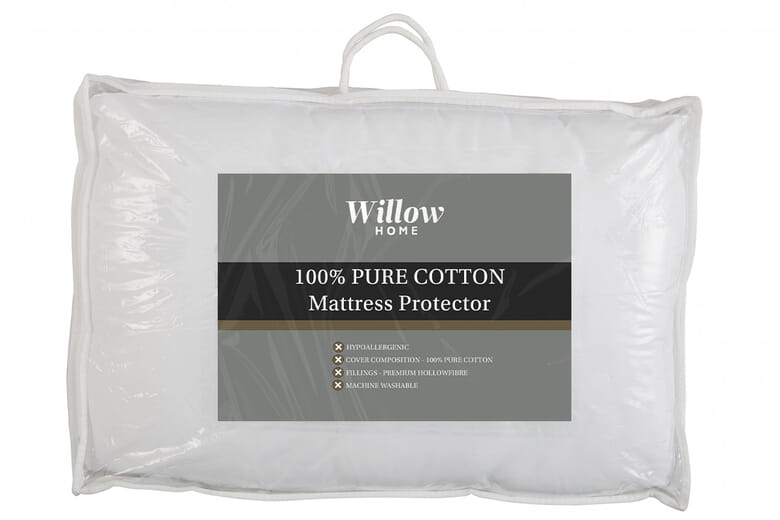 Willow Luxury 100% Cotton Mattress Protector, Small Double