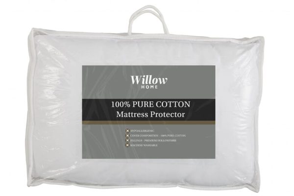 Willow Luxury 100 Cotton Mattress Protector European King Size | Bed Sava