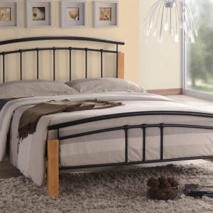 Time Living Tetras Black and Beech Bed Frame King Size | Bed Sava