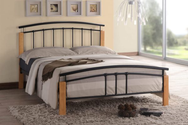 Time Living Tetras Black and Beech Bed Frame King Size | Bed Sava