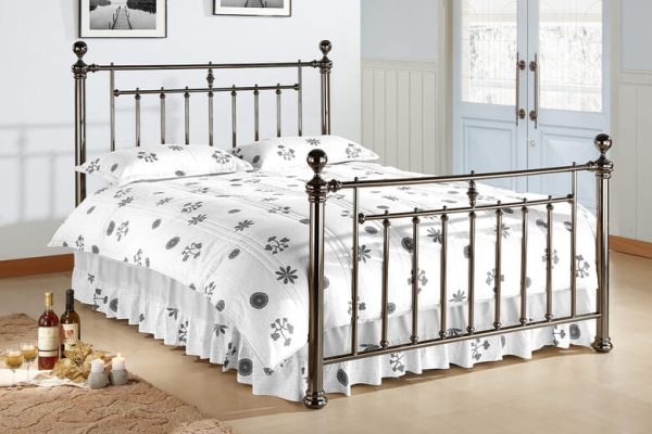 Time Living Alexander Black Nickel Bed Frame Double | Bed Sava