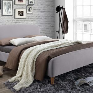 Time Living Geneva Light Grey Bed Frame Double | Bed Sava