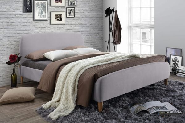 Time Living Geneva Light Grey Bed Frame Double | Bed Sava