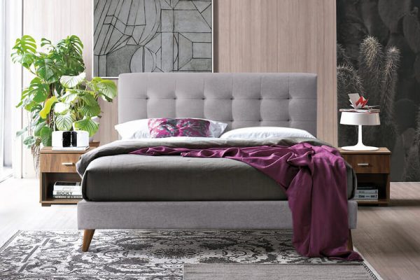 Time Living Novara Light Grey Bed Frame Double | Bed Sava