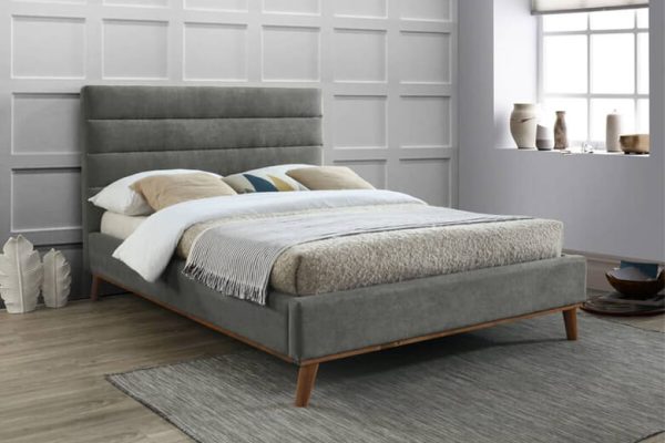 Time Living Mayfair Light Grey Bed Frame Double | Bed Sava