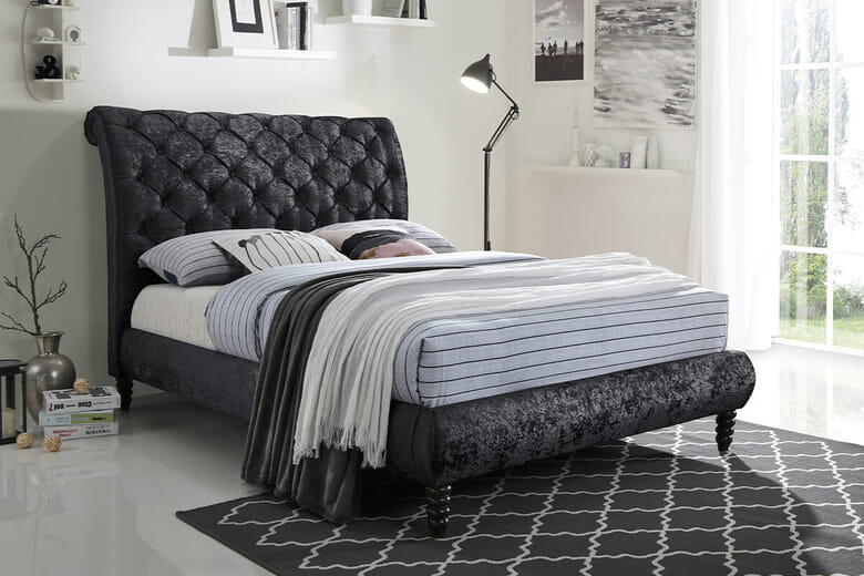 Time Living Venice Black Bed Frame, King Size