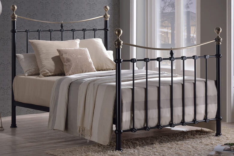 Time Living Elizabeth Black & Brass Bed Frame, King Size