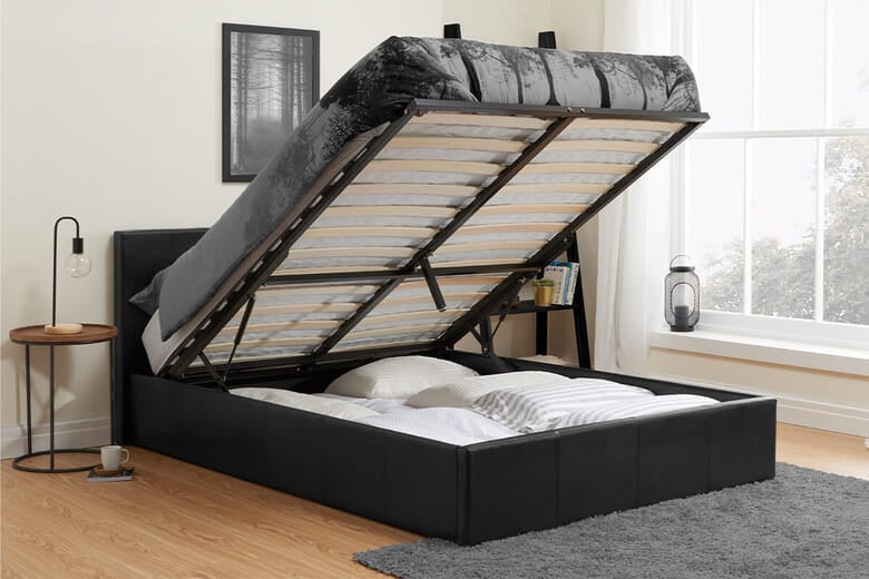 Birlea Berlin Black Ottoman Bed, King Size
